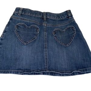𝅺Girls mini Boden jean heart pockets skirt size 11/12
